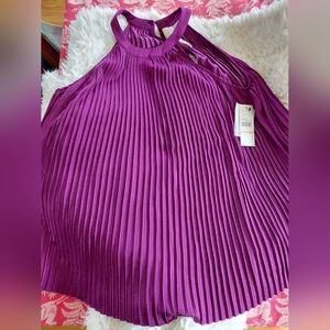 Laundry pleated tank top Purple NWT Size 2